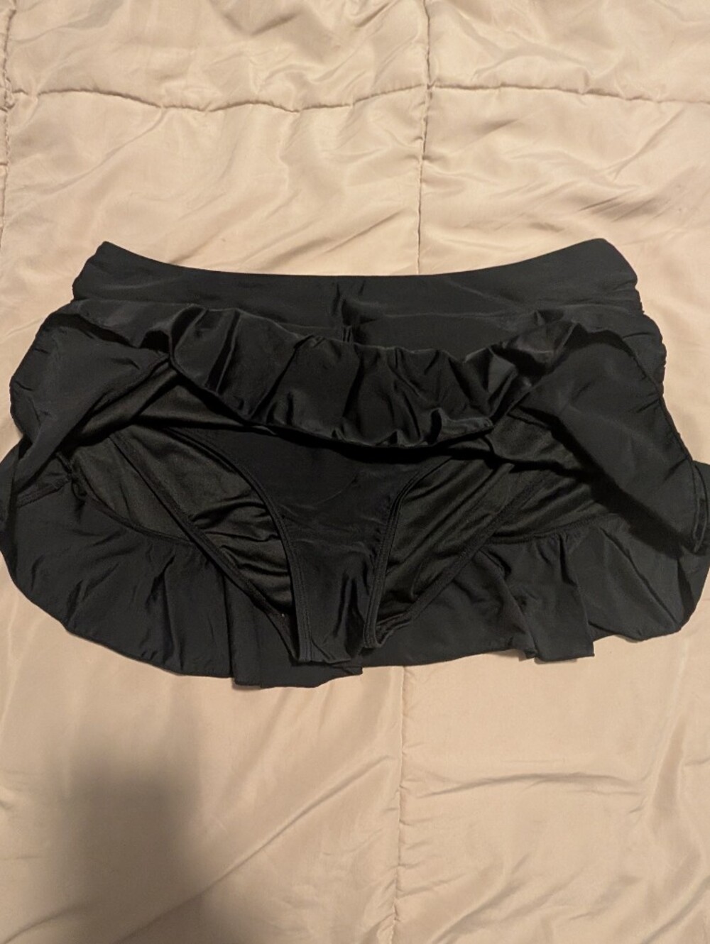 Black Ruffle Swim Skirt